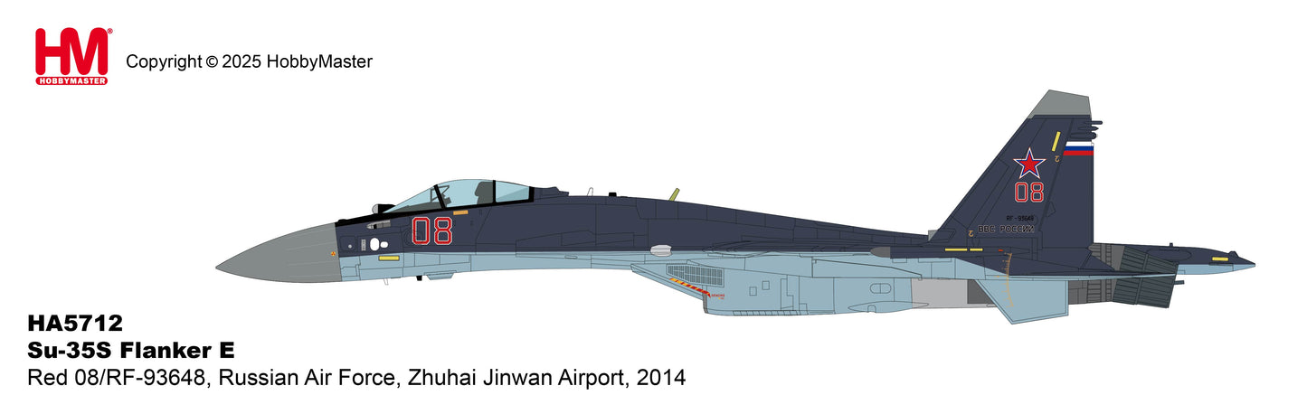 1/72 Su-35S Flanker E Red 08/RF-93648 Russian Air Force Zhuhai Jinwan Airport 2014