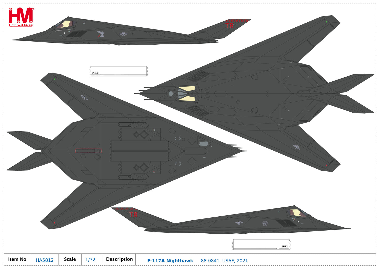 1/72 F-117A Nighthawk 88-0841 USAF 2021