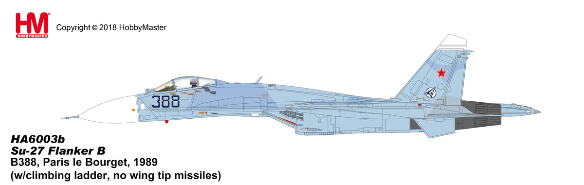 1/72 Su-27 Flanker B B388 Paris le Bourget 1989 (with Climbing Ladder No Wing Tip Missiles)
