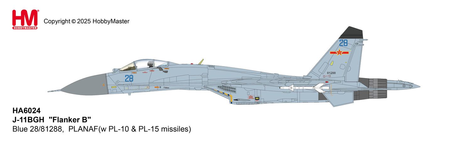 1/72 J-11BGH "Flanker B" Blue 28/81288 PLANAF (with PL-10 & PL-15 Missiles)