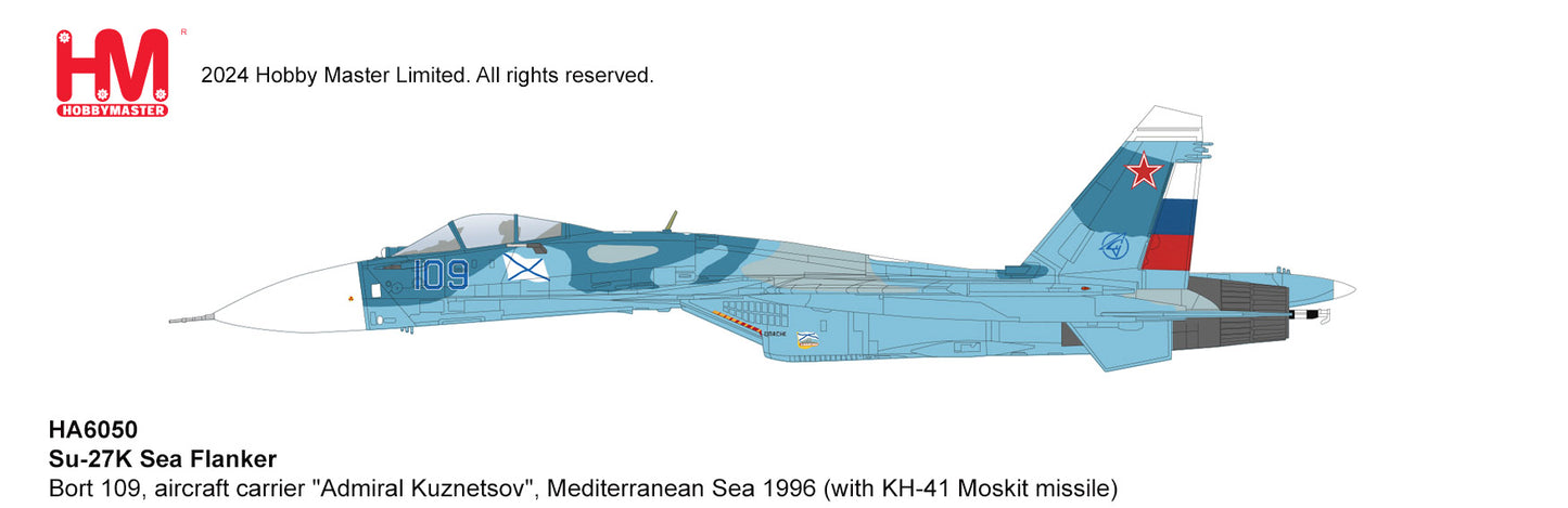 1/72 Su-27K Sea Flanker Bort 109 Aircraft Carrier "Admiral Kuznetsov" Mediterranean Sea 1996 (with KH-41 Moskit Missile)