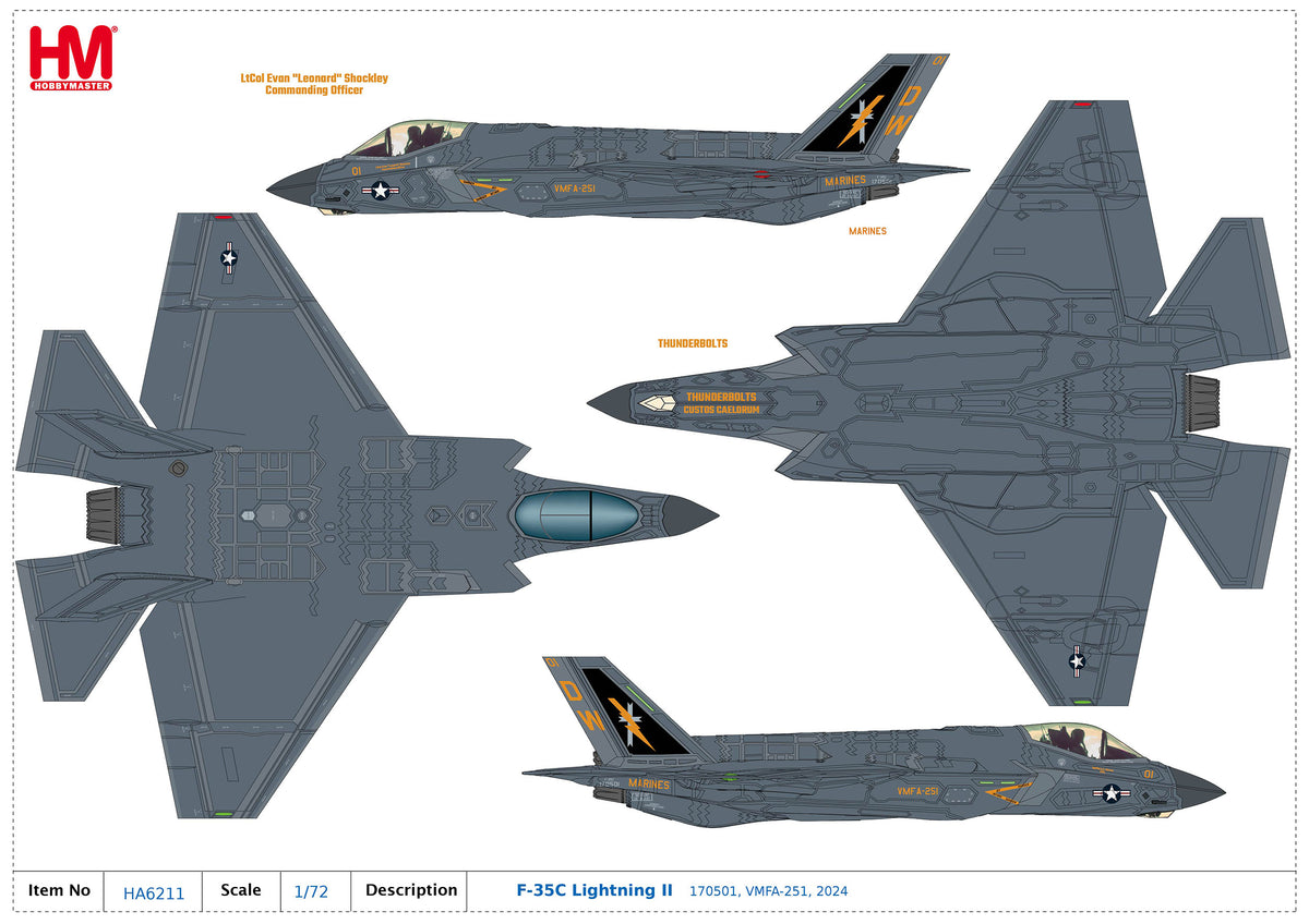 1/72 F-35C Lightning II 170501 VMFA-251 2024