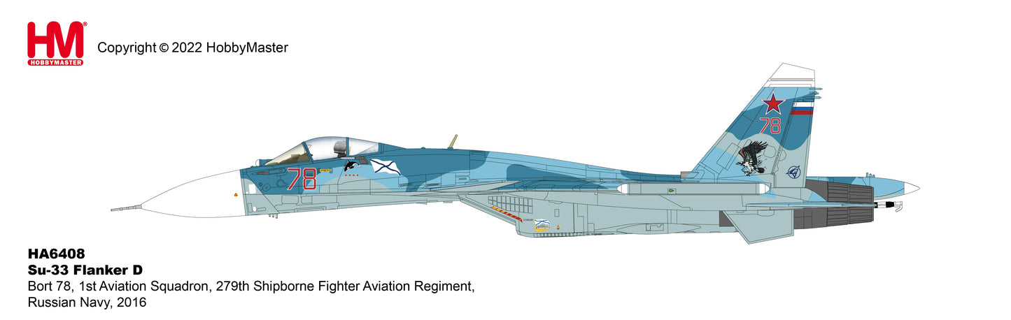 1/72 Su-33 Flanker D Bort 78 1st Aviation Squadron 279th Shipborne Fighter Aviation Regiment Russian Navy 2016