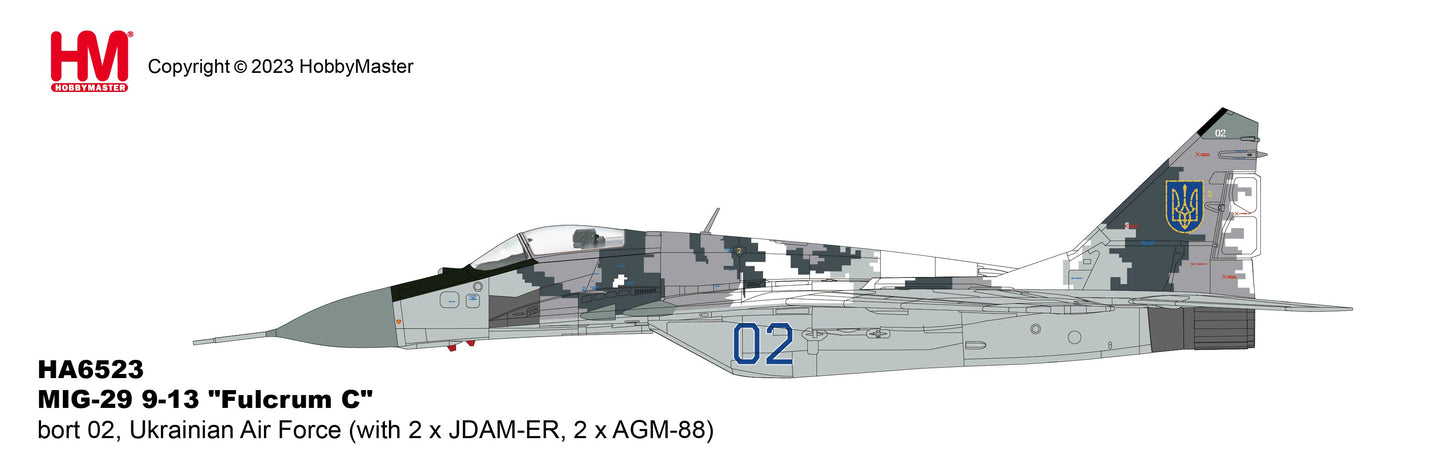 1/72 MiG-29 9-13 "Fulcrum C" Bort 02 Ukrainian Air Force (with 2 x JDAM-ER 2 x AGM-88)