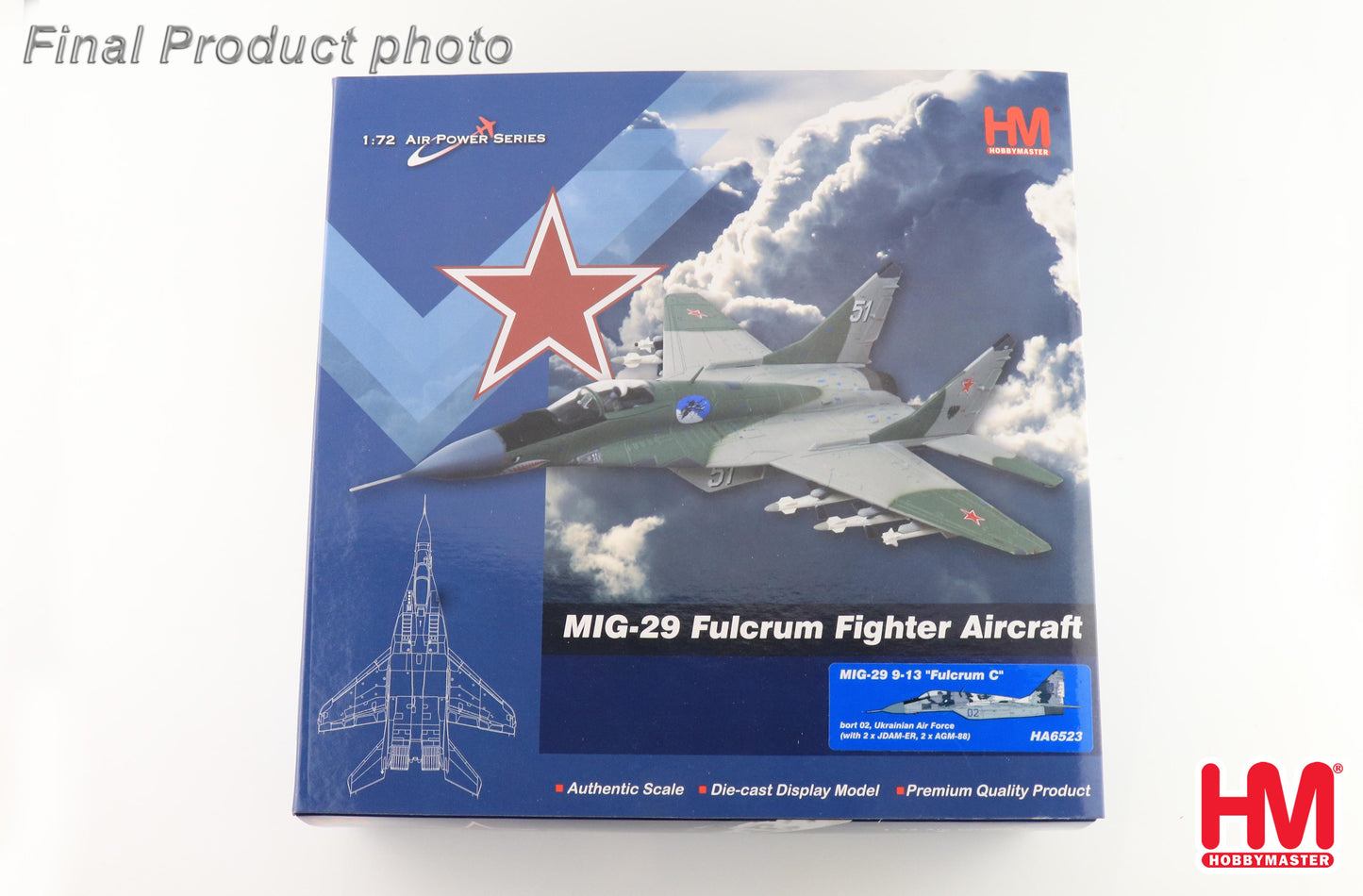 1/72 MiG-29 9-13 "Fulcrum C" Bort 02 Ukrainian Air Force (with 2 x JDAM-ER 2 x AGM-88)