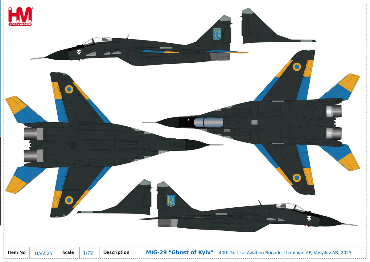 1/72 MiG-29 "Ghost of Kyiv" 40th Tactical Aviation Brigade Ukrainian AF Vasylkiv AB 2023