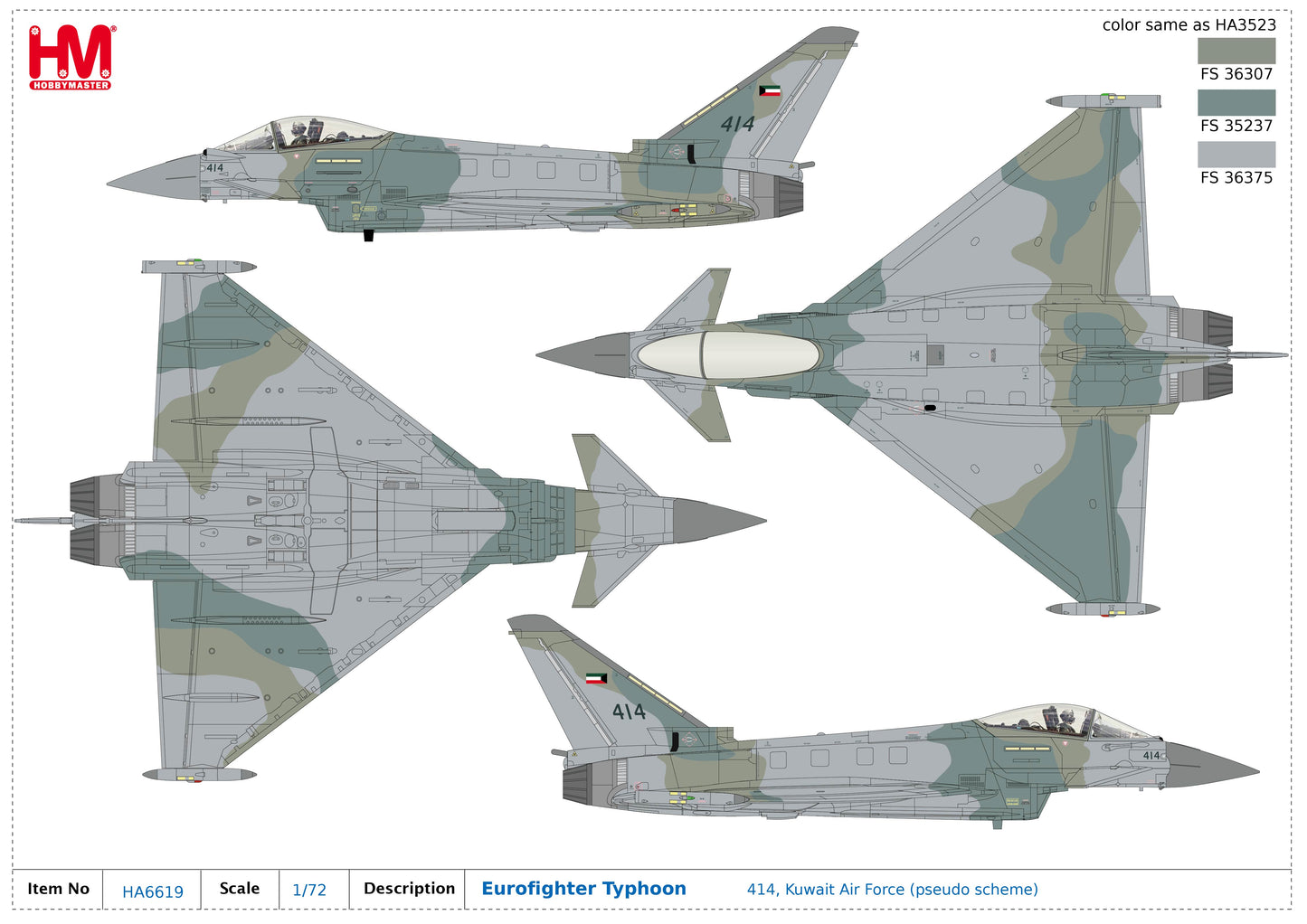 1/72 Eurofighter Typhoon 414 Kuwait Air Force (Pseudo Scheme)