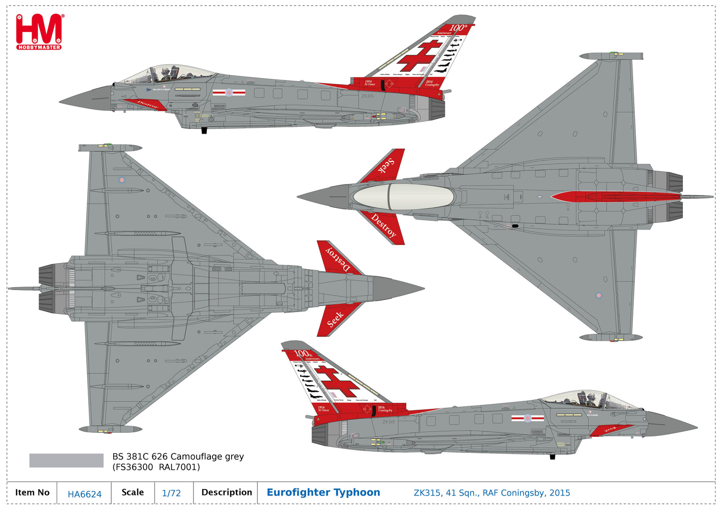 1/72 Eurofighter Typhoon ZK315 41 Sqn. RAF Coningsby 2015