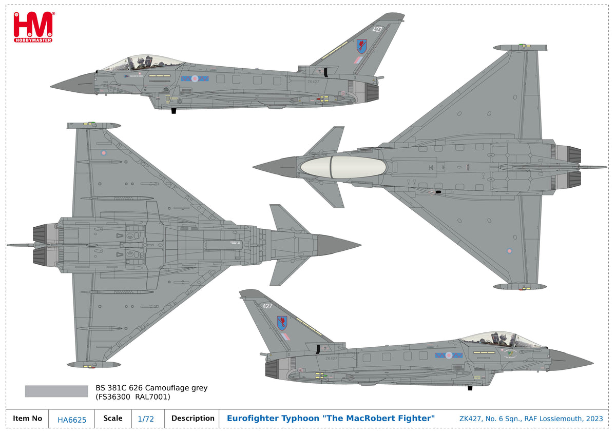 1/72 Eurofighter Typhoon “The MacRobert Fighter� ZK427 No. 6 Sqn. RAF Lossiemouth 2023