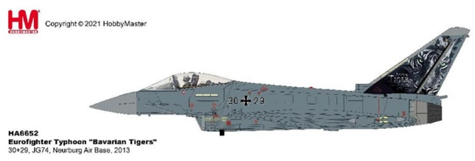 1/72 Eurofighter EF-2000 Typhoon Luftwaffe "Bavarian Tigers" 30+29 JG 74 Neurburg Air Base 2013