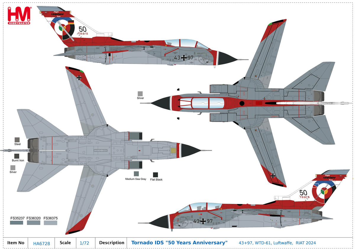 1/72 Tornado IDS "50 Years Anniversary" 43+97 WTD-61 Luftwaffe RIAT 2024