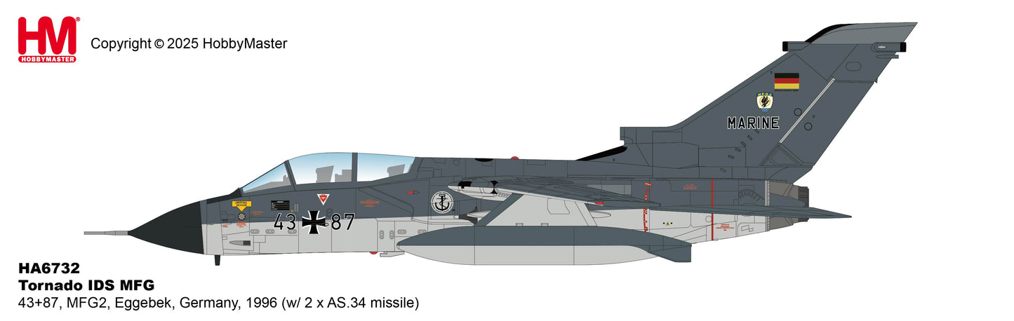 1/72 Tornado IDS MFG 43+87 MFG2 Eggebek Germany 1996 (with 2 x AS.34 Missile)