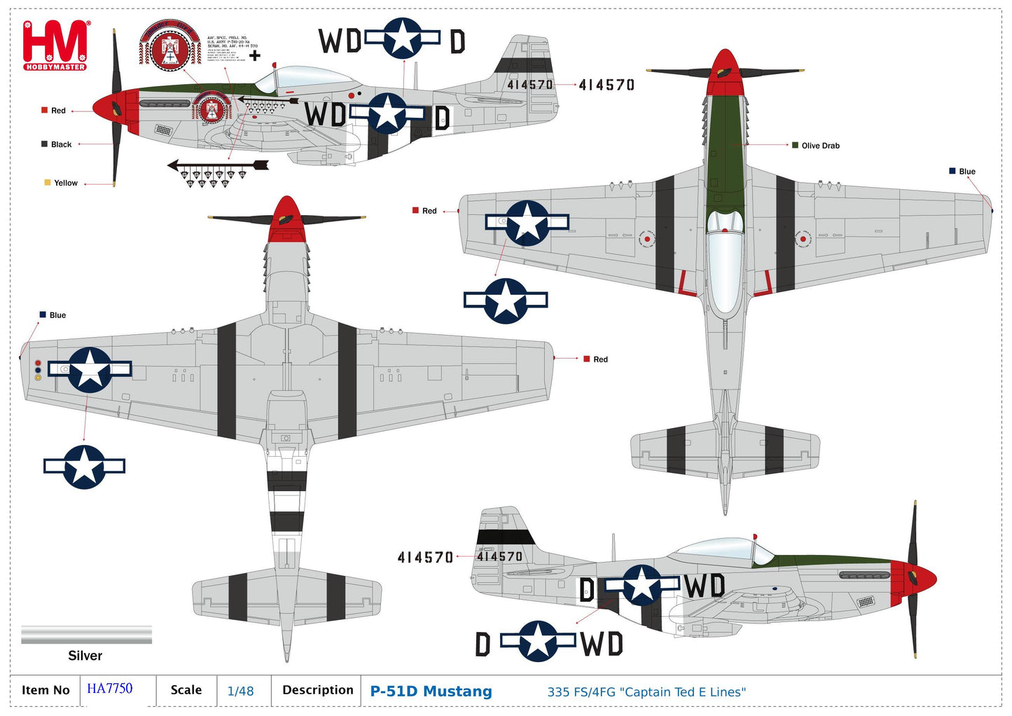 1/48 P-51D Mustang 335 FS/4 FG "Captain Ted Lines"