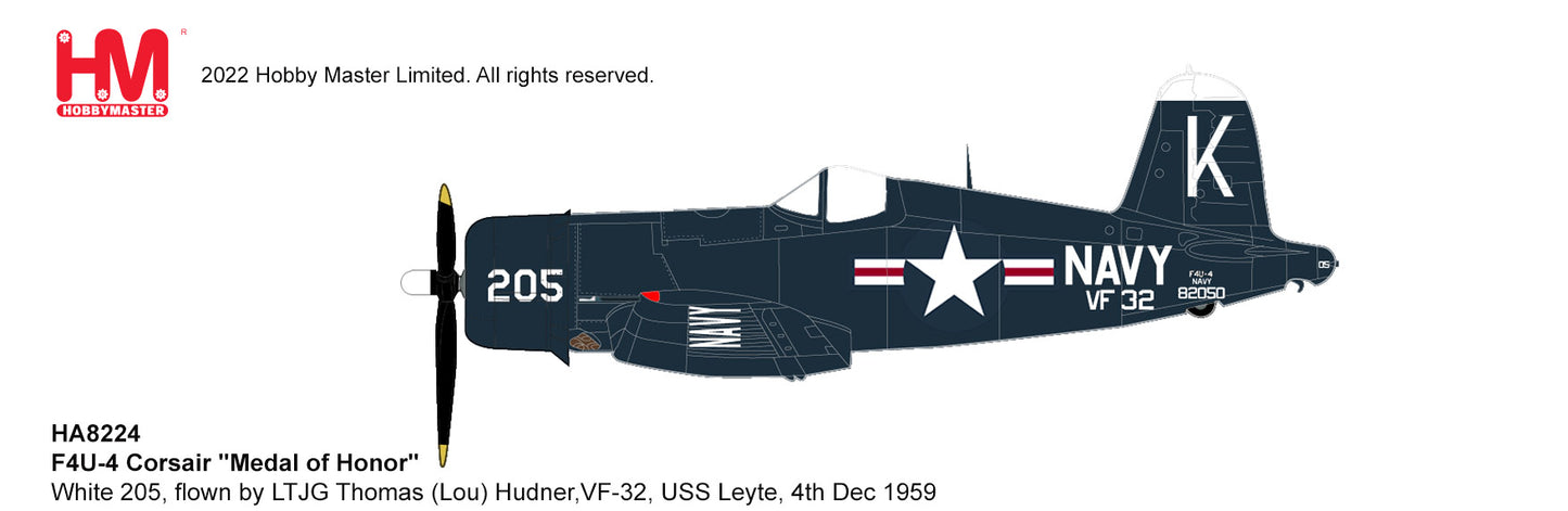 1/48 F4U-4 Corsair "Medal of Honor" White 205 flown by LTJG Thomas (Lou) Hudner VF-32 USS Leyte 4th Dec 1950