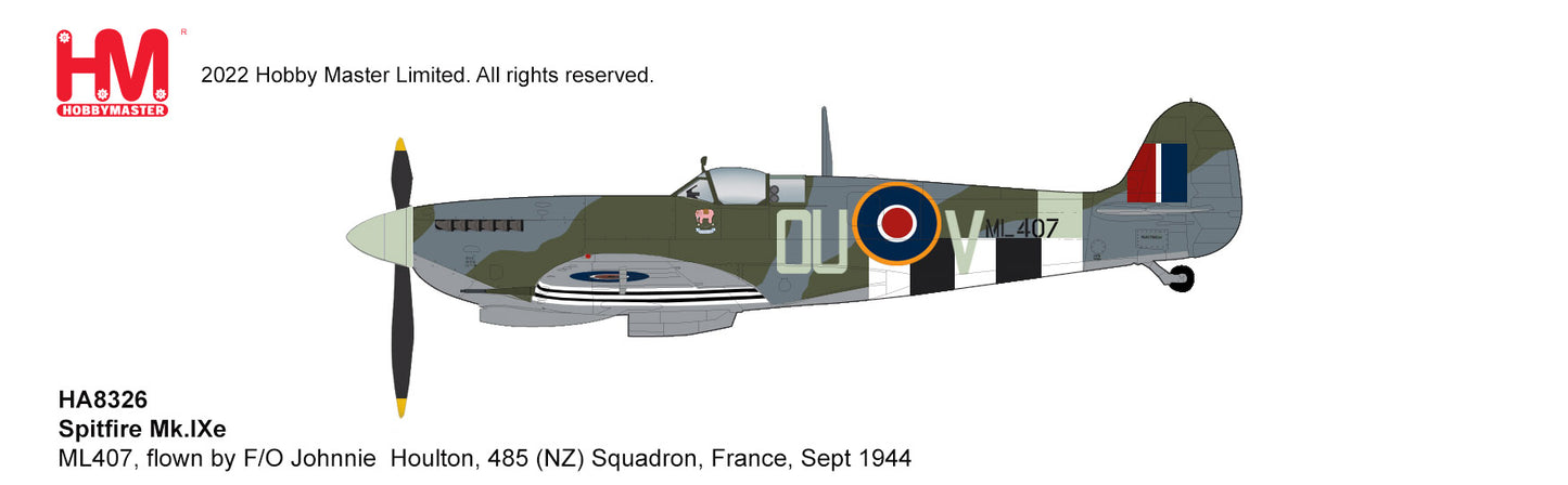1/48 Spitfire Mk.IXe ML407 flown by F/O Johnnie Houlton 485 (NZ) Squadron France Sept 1944