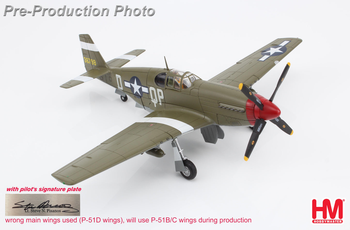 1/48 P-51B Mustang "Steve Pisanos" (Special Edition) 36798 4th FG 334th FS May 1944 (with Pilot's Signature Plate)
