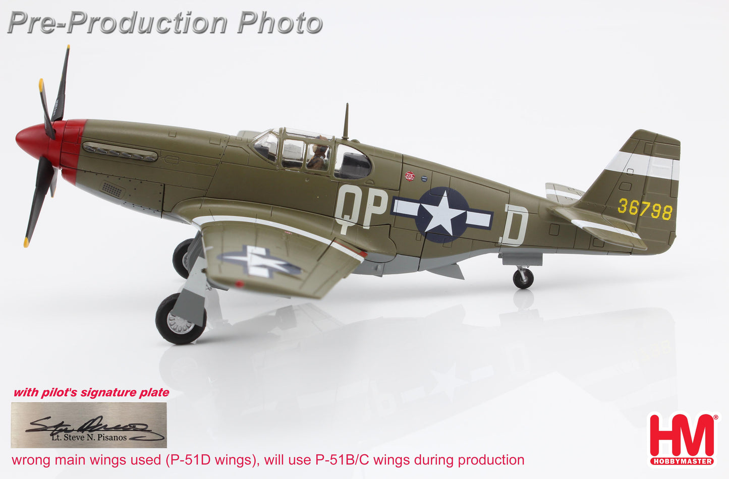 1/48 P-51B Mustang "Steve Pisanos" (Special Edition) 36798 4th FG 334th FS May 1944 (with Pilot's Signature Plate)