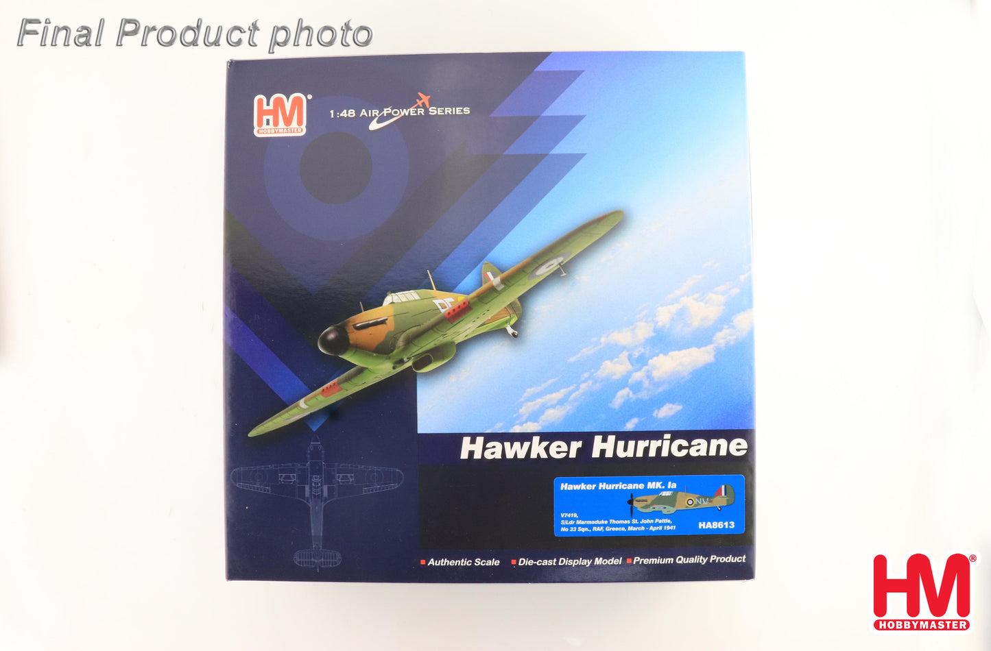 1/48 Hawker Hurricane MK. Ia V7419 S/Ldr Marmaduke Thomas St. John Pattle No 33 Sqn. RAF Greece March - April 1941