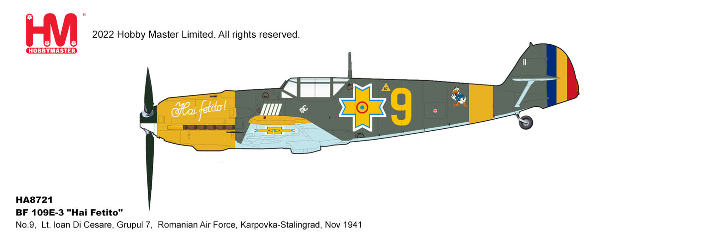1/48 Bf-109E-3 "Hai Fetito" No.9 Lt. loan Di Cesare Grupul 7 Romanian Air Force Karpovka-Stalingrad Nov 1941