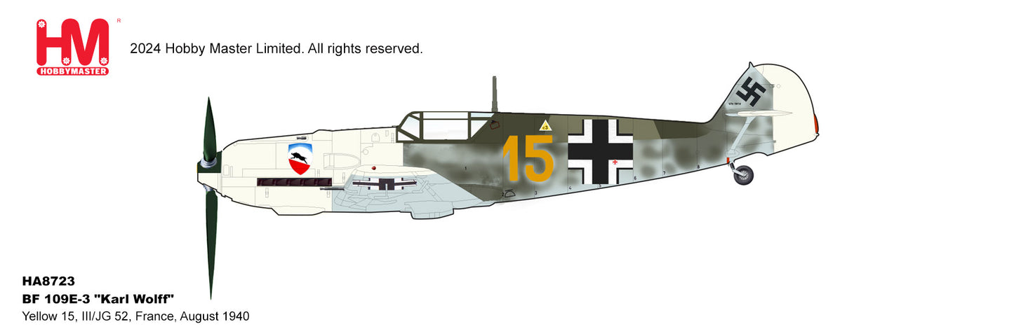 1/48 Bf-109E-3 "Karl Wolff" Yellow 15 III/JG 52 France August 1940
