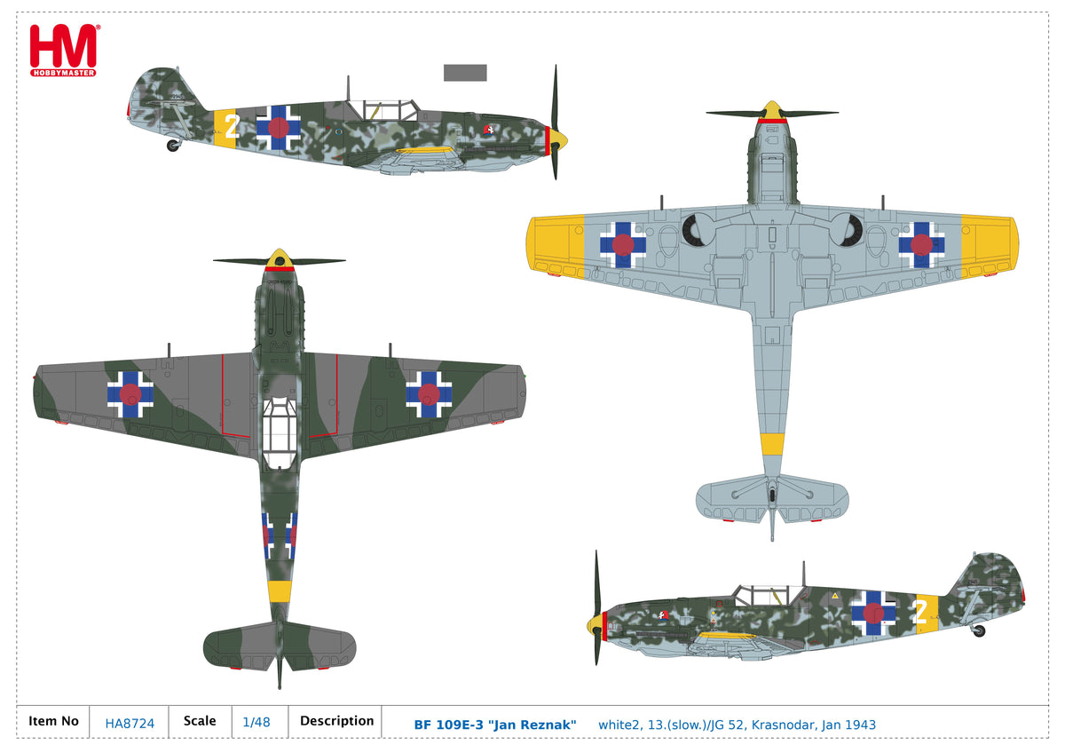 1/48 Bf-109E-3 "Jan Reznak" White2 13.(slow.)/JG 52 Krasnodar Jan 1943