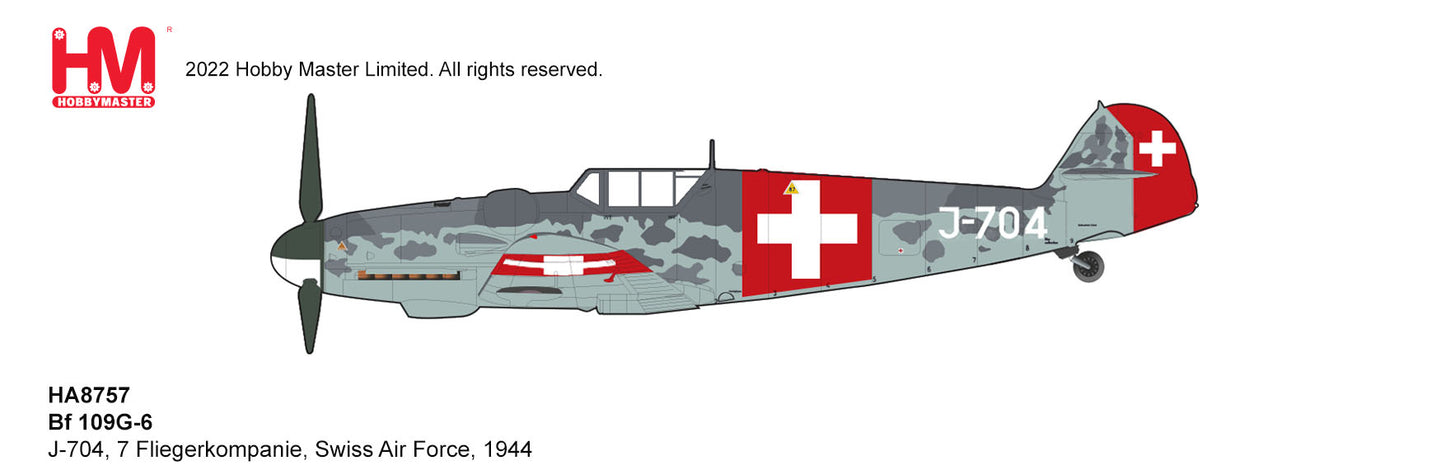 1/48 Bf-109G-6 J-704 7 Fliegerkompanie Swiss Air Force 1944