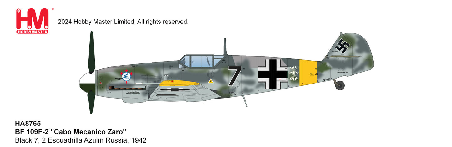 1/48 Bf-109F-2 "Cabo Mecanico Zaro" Black 7 2 Escuadrilla Azulm Russia 1942