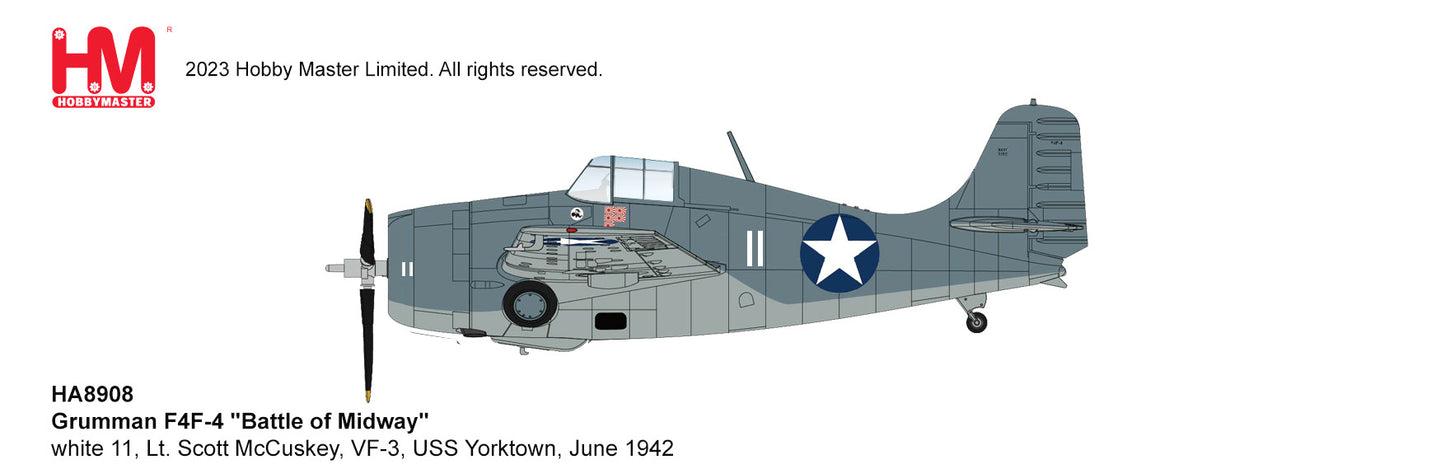 1/48 F4F-4 "Battle of Midway" white 11 Lt. Scott McCuskey VF-3 USS Yorktown June 1942