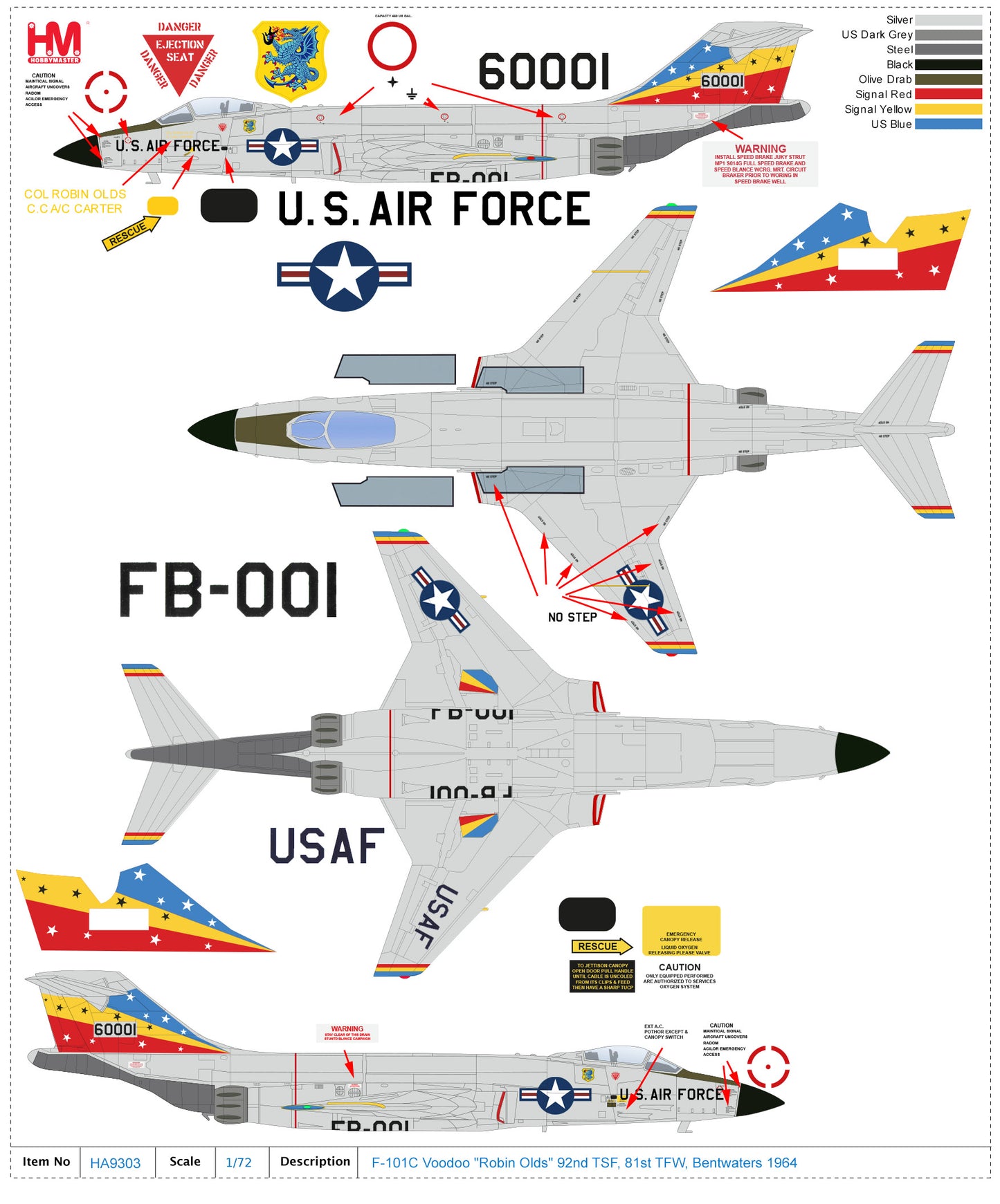 1/72Â F-101C Voodoo "Robin Olds" 92nd TFS 81st TFW Bentwaters 1964
