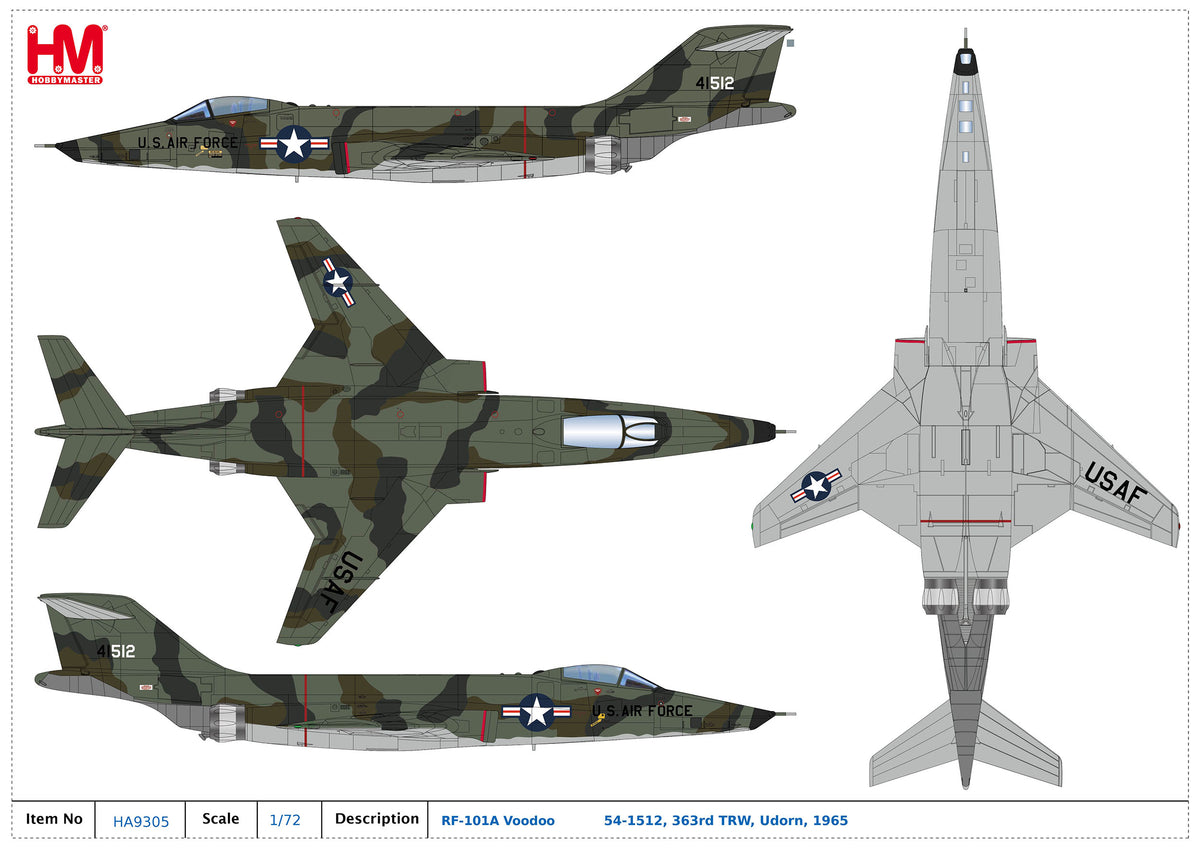 1/72 RF-101A Voodoo 54-1512 363rd TRW Udorn 1965