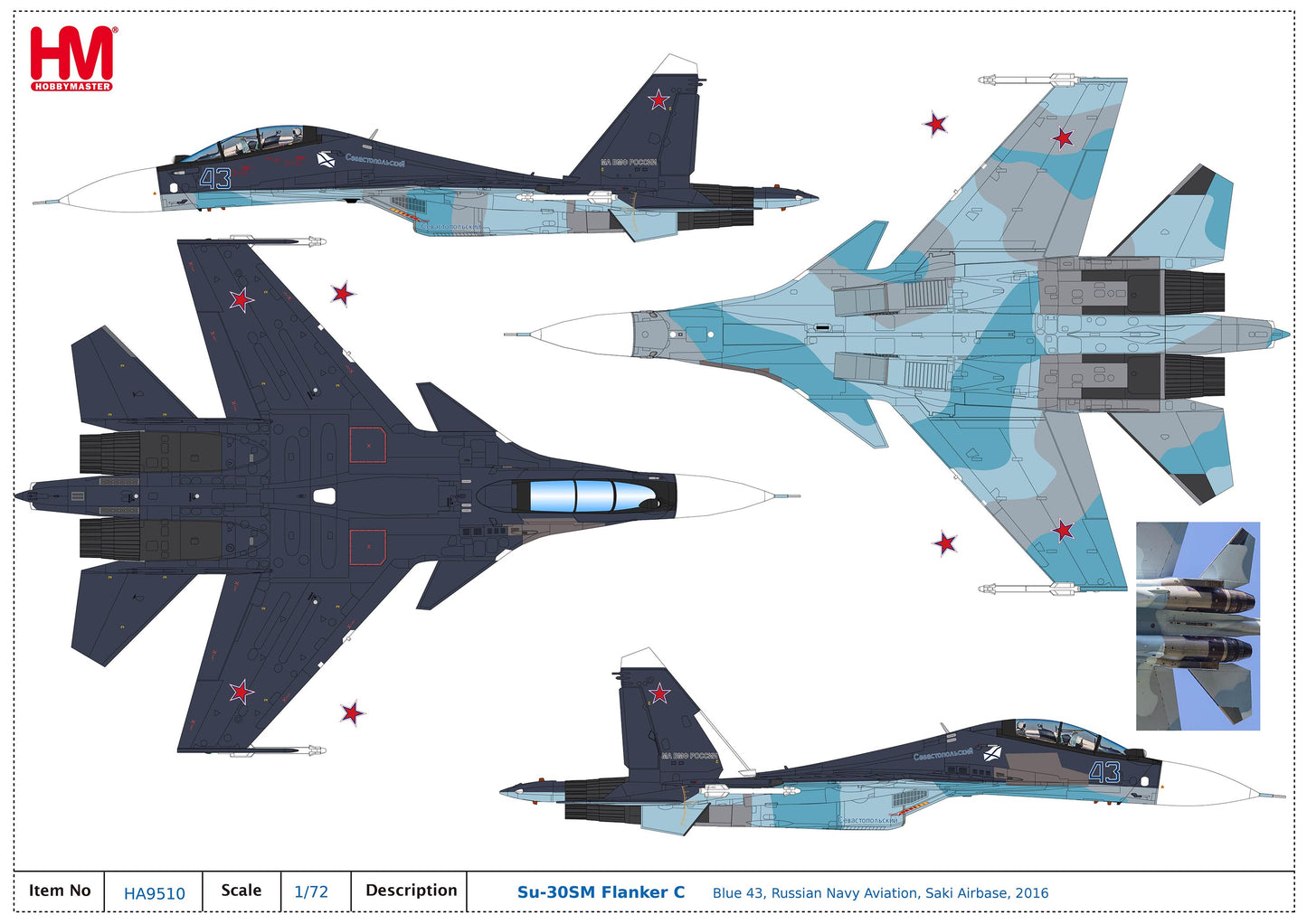 1/72 Su-30SM Flanker C Blue 43 Russian Navy Aviation Saki Airbase 2016