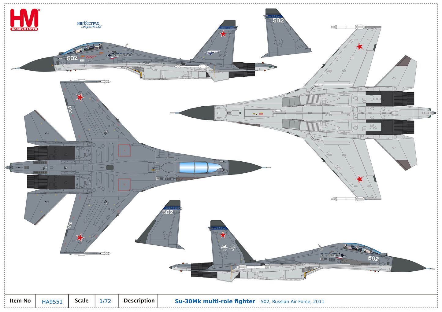 1/72 Su-30Mk Multi-Role Fighter 502 Russian Air Force 2011