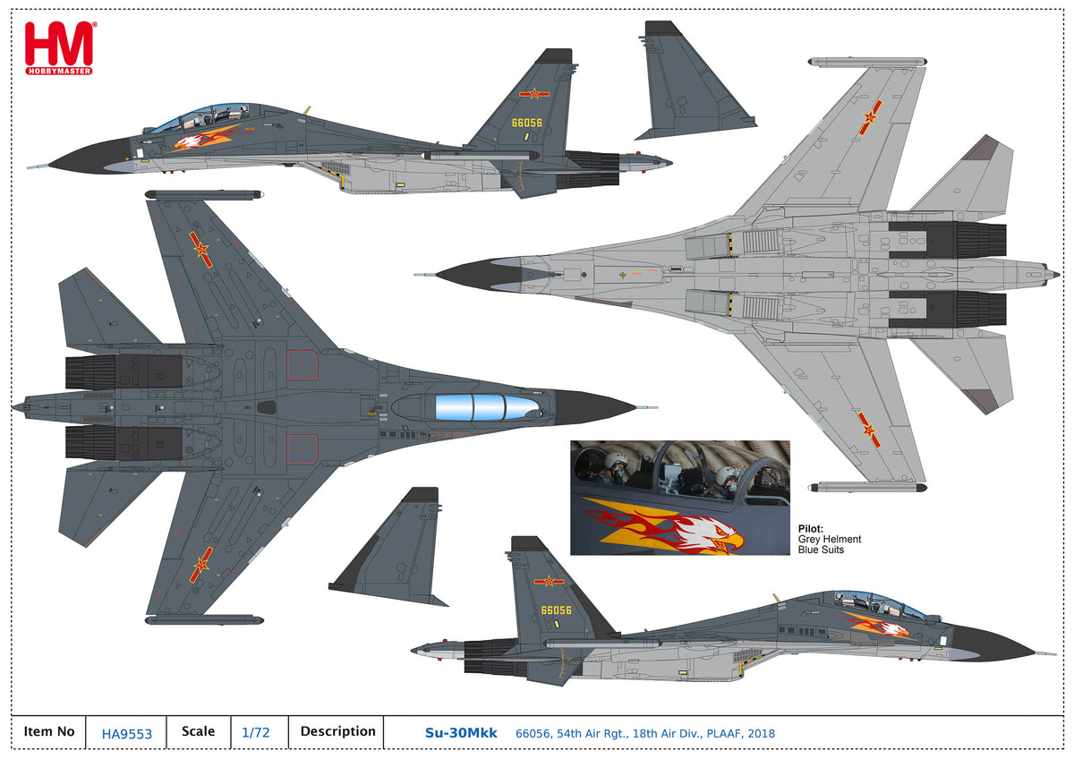1/72 Su-30Mkk 66056 54th Air Rgt. 18th Air Div. PLAAF 2018 (Re-Issue)
