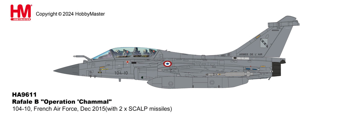 1/72 Rafale B "Opertaion Chammal" 104-10 French Air Force Dec 2015 (with 2 x SCALP Missiles)