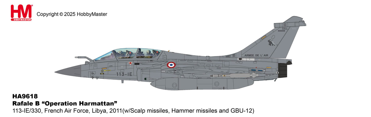 1/72 Rafale B "Operation Harmattan" 113-IE/330 French Air Force Libya 2011 (with Scalp Missiles Hammer Missiles and GBU-12)