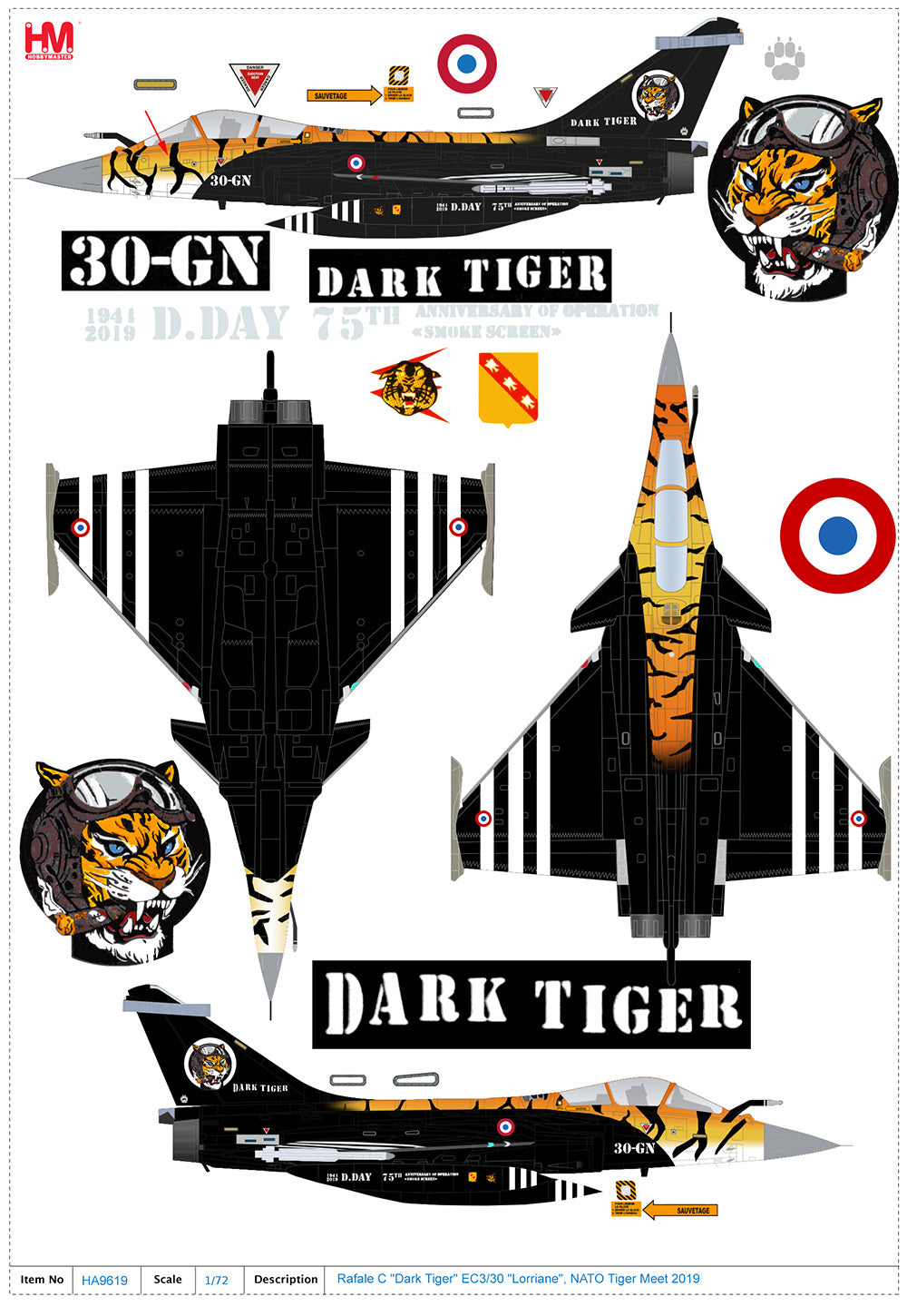 1/72 Rafale C "Dark Tiger" EC3/30 "Lorriane" NATO Tiger Meet 2019