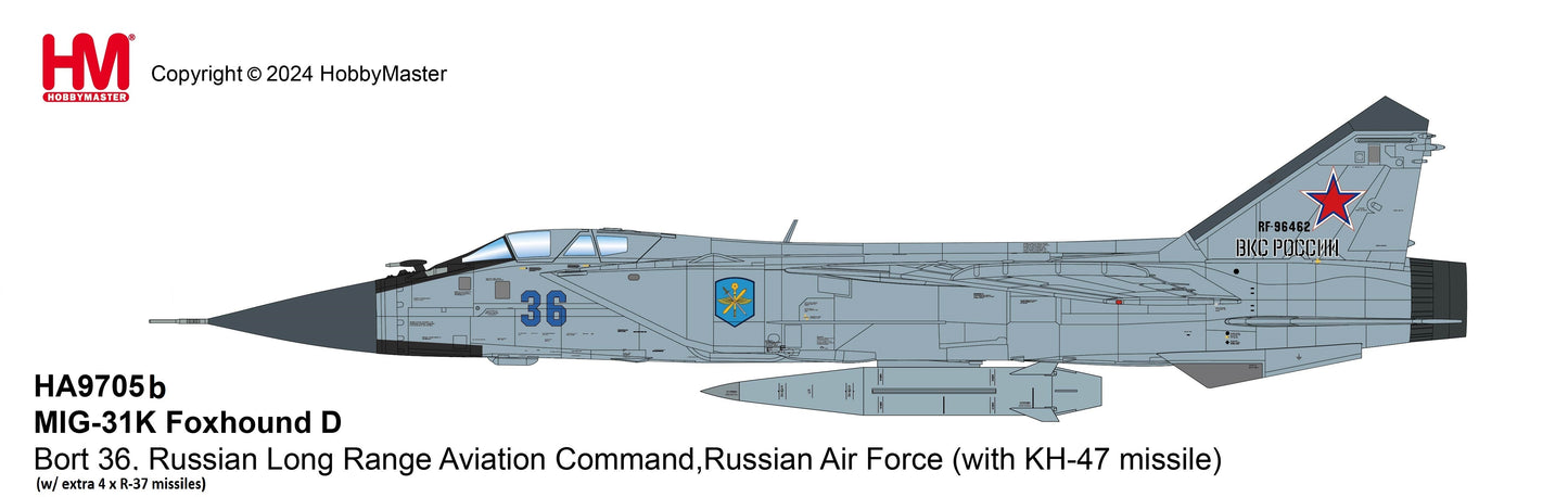 1/72 MiG-31K (with KH-47 Missile) Bort 36 Russian Long Range Aviation Command (with Extra 4 x R-37 Missiles)