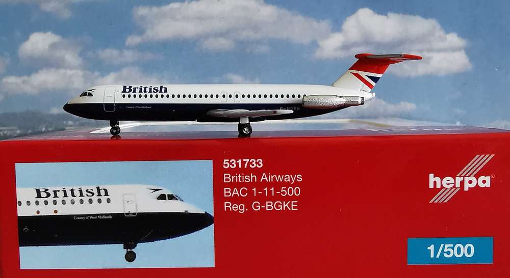 1/500 British Airways BAC 1-11-500 Negus Colors G-BGKE
