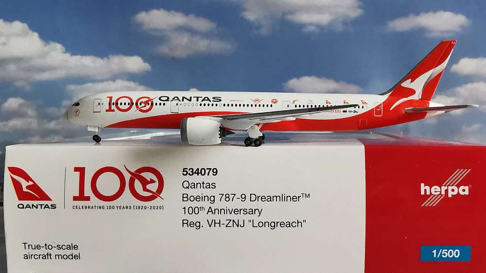 1/500 Qantas Boeing 787-9 Dreamliner 100th Anniversary VH-ZNJ "Longreach"