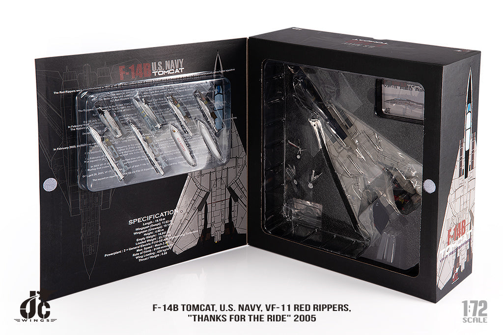 1/72 F14B Tomcat U.S. NAVY VF11 Red Rippers THANKS FOR THE RIDE 2005