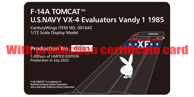1/72 F14A TOMCAT U.S NAVY VX4 Evaluators Vandy 1 1985