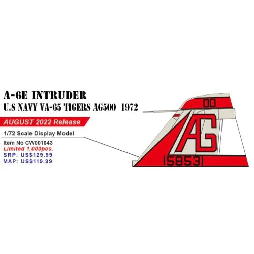 1/72 A6E INTRUDER U.S NAVY VA65 TIGERS AG500 1972
