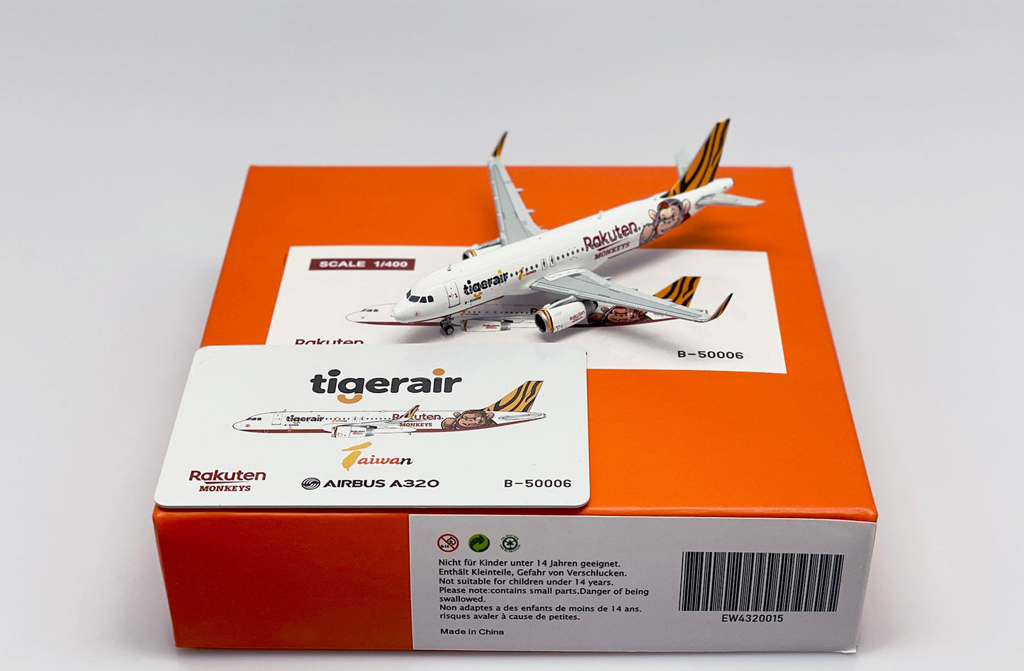 1/400 Tigerair Taiwan Airbus A320 B50006 Rakuten Monkeys Livery
