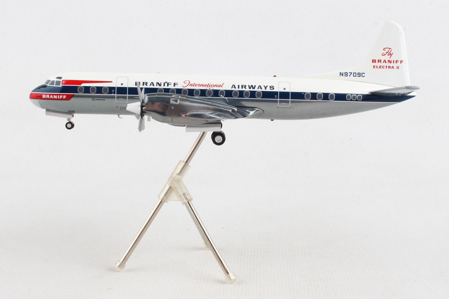 1/200 Braniff International L188A Electra N9709C (El Dorado Livery; Polished)