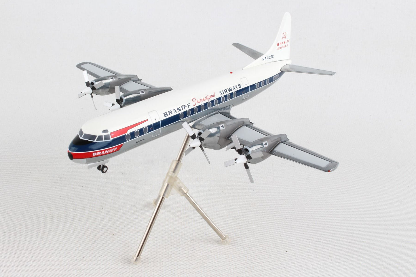 1/200 Braniff International L188A Electra N9709C (El Dorado Livery; Polished)