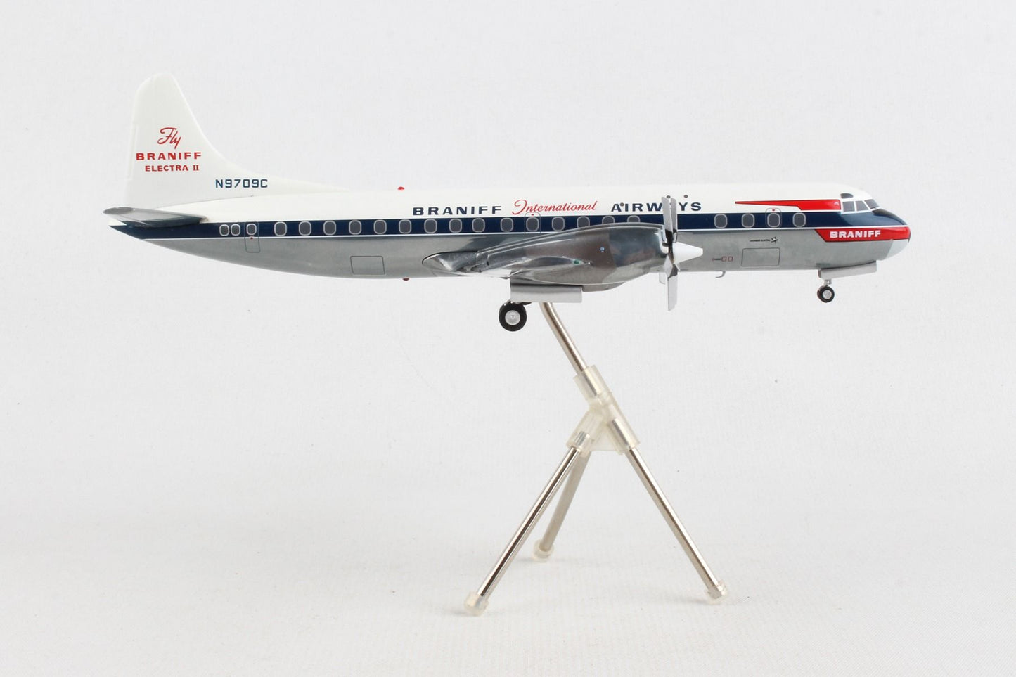1/200 Braniff International L188A Electra N9709C (El Dorado Livery; Polished)