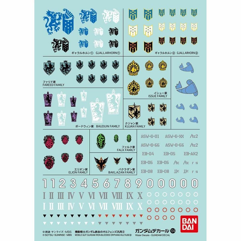 GUNDAM DECAL 104 MOBILE SUIT GUNDAM IRONBLOODED ORPHANS MULTIUSE 2