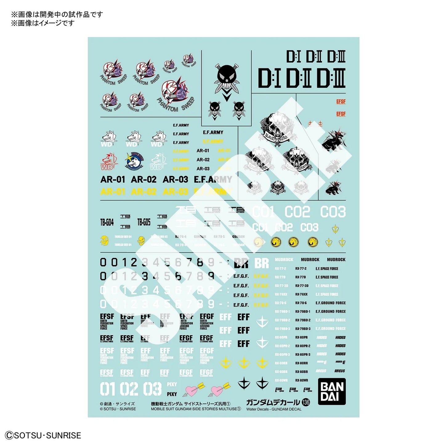GUNDAM DECAL136 MOBILE SUIT GUNDAM SIDE STORIES MULTIUSE 1