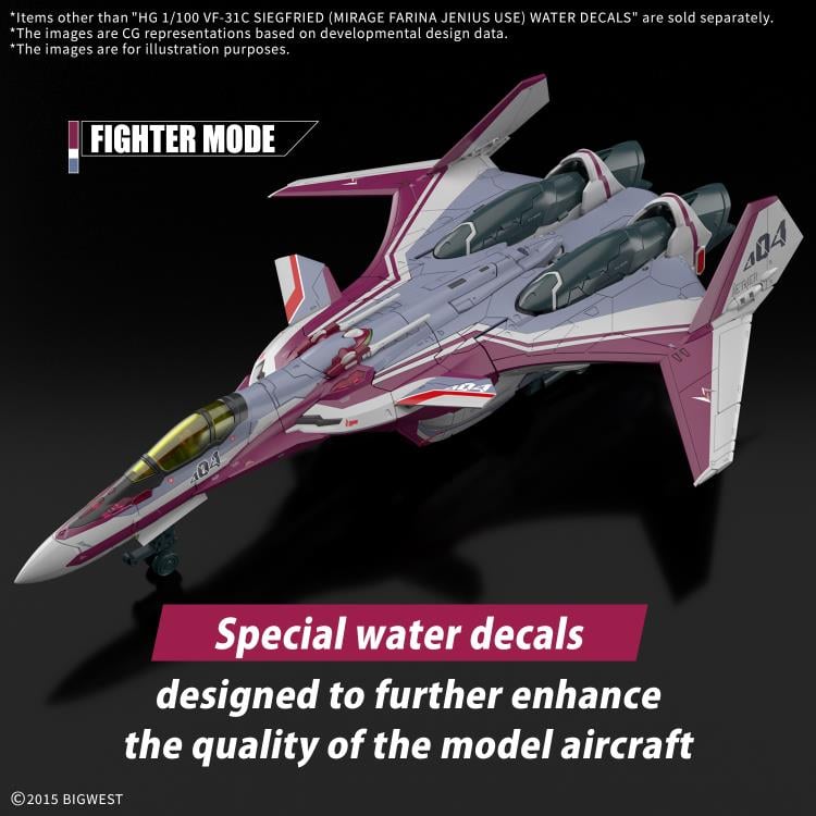 HG 1/100 VF-31C Siegfried (Mirage Farina Jenius Use) Water Decals