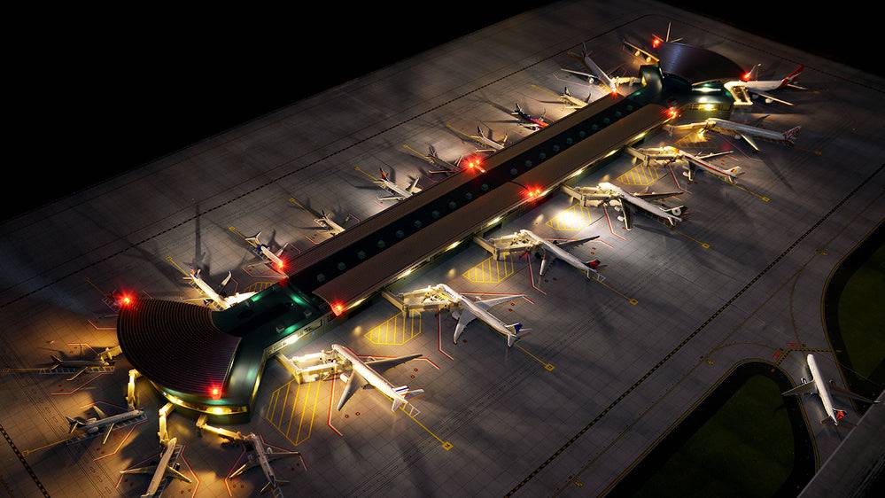 1/400 Deluxe Airport Terminal with Double Rotundas